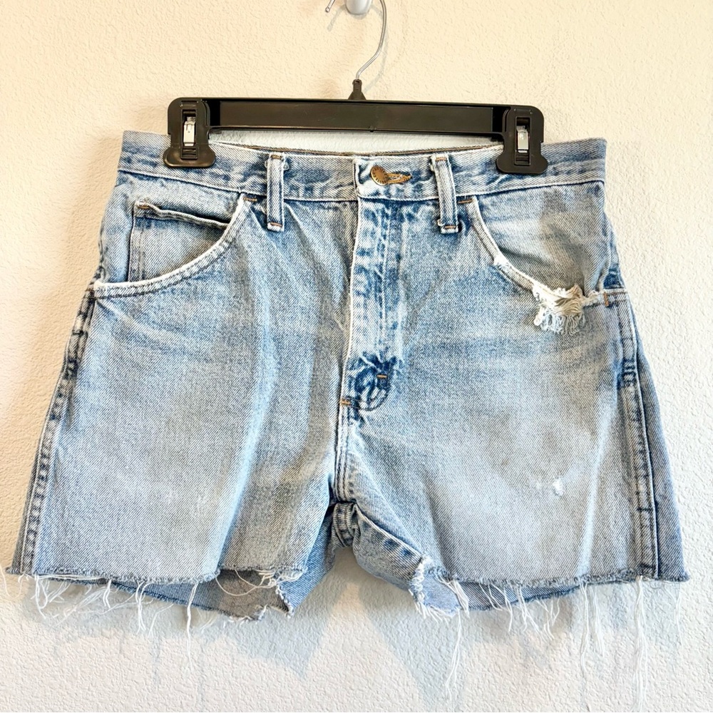 Vintage Rustler High Rise Cut Off Denim Shorts Women’s 31 Waist Distressed 90s